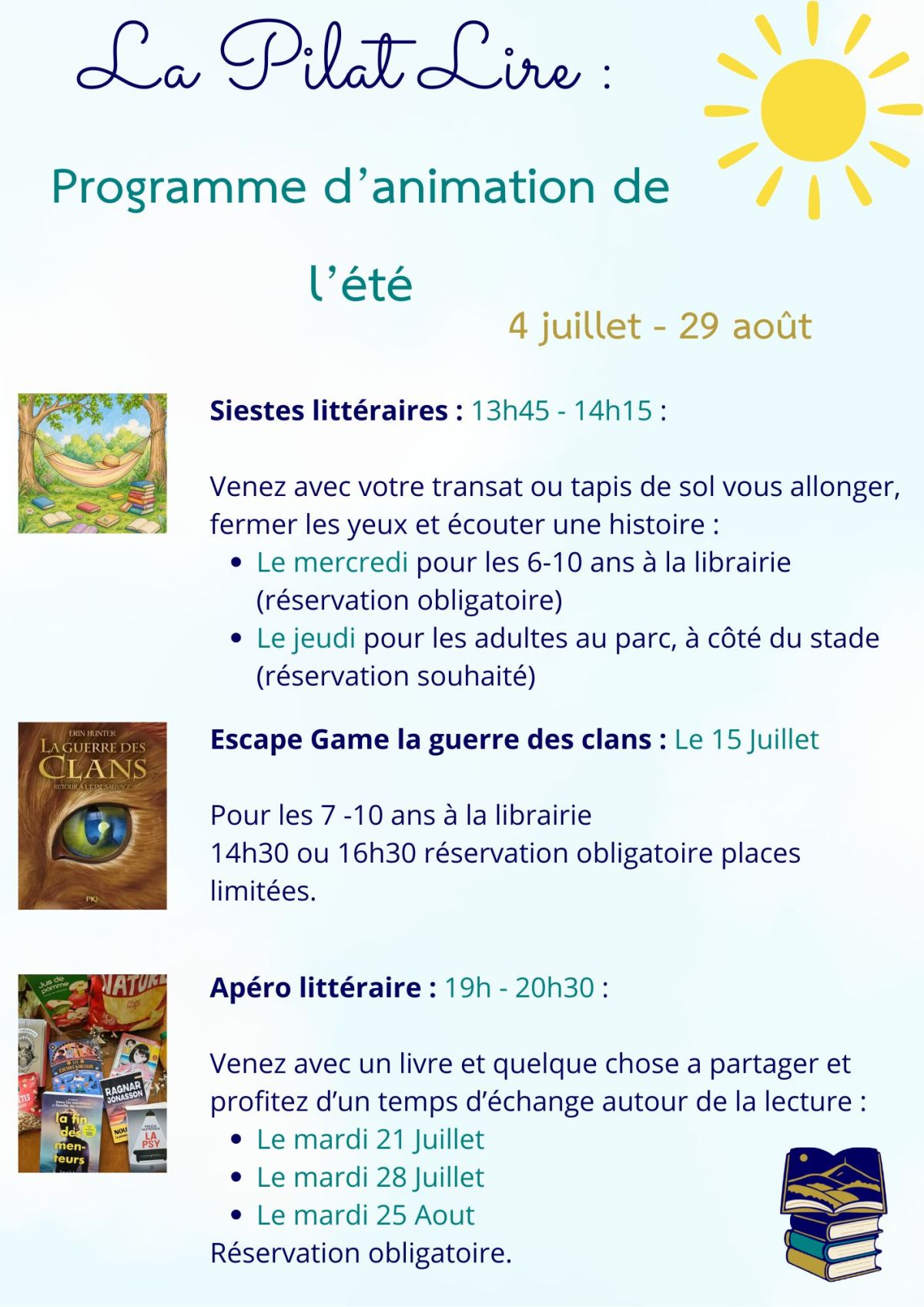 Le programme de l&rsquo;été&nbsp;!